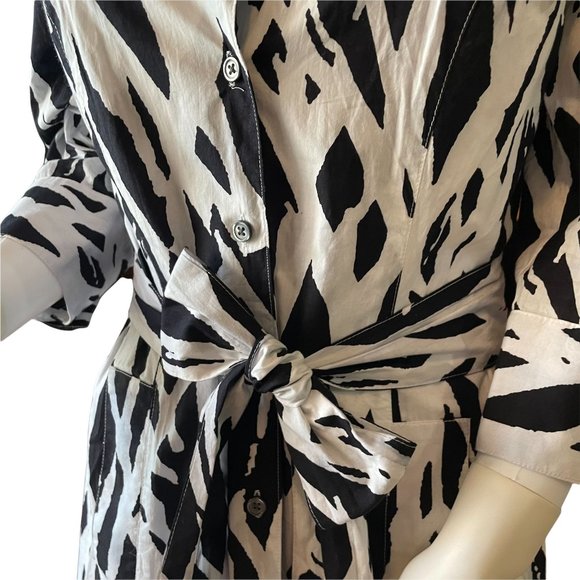 Diane Von Furstenberg Black and White Print Dress Size 6 - Picture 2 of 7